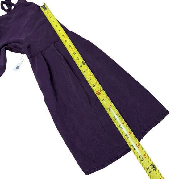 Anthropologie Cloth & Stone Tiffany Bell Sleeve Dress Burgundy Tie back M - Picture 10 of 12